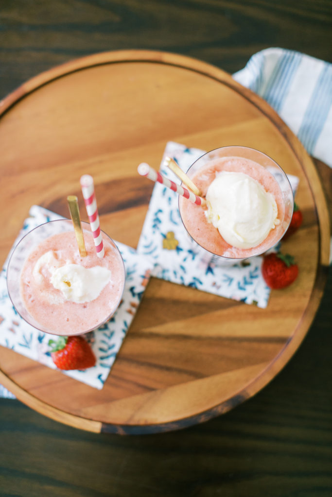 End-of-Summer Roasted Strawberry Ice Cream Soda Float